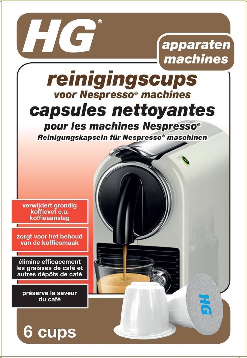 HG Capsules voor het reinigen van Nespresso machines