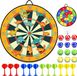 Jeu à partir de 3 - 6 ans - 76 cm - Cible double face à scratch - 12 balles auto-agrippantes et 12 fléchettes - Jeu de lancer