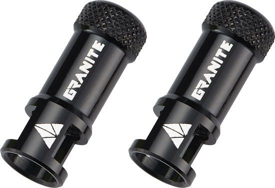 Granite CNC Ventieldopje met Verwijderfunctie - 2 stuks - Zwart