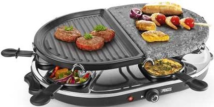 Princess 162710 Raclette 8 Oval Stone & Grill Party