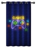 Merkloos Videospiel Vorhänge für Kinder - Fluoreszierende Gamepad und Ziegelwand