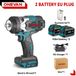 Visseuse à chocs - Visseuse à chocs sans fil - couple de 2800 Nm - moteur sans balais - 0–8500 coups/minute - 2 grosses batteries - Bleu