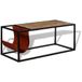 Maison Exclusive - Table basse avec porte-revues en cuir véritable, 110x50x45 cm