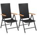 VidaXL Fauteuil de jardin terrasse Aluminium, polyrotin noir (2 pièces)