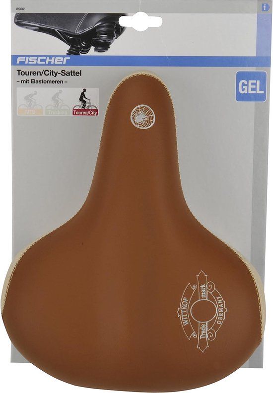 FISCHER Toerfietszadel met elastomeer, cappuccino