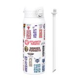 NBA Patch Logos Thermosfles Met Verwijderbaar Rietje, 750ml/24oz