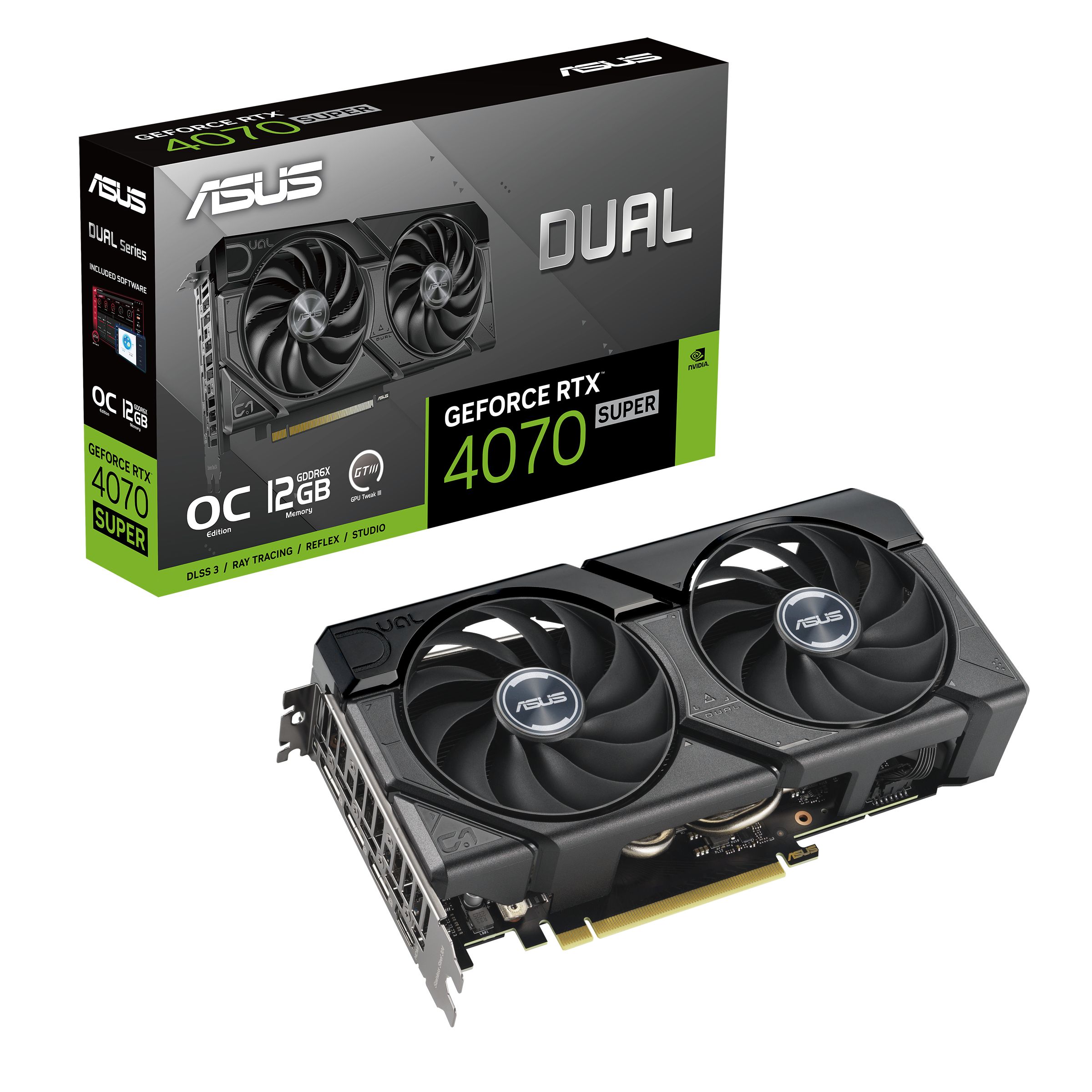 ASUS Dual GeForce RTX 4070 SUPER OC EVO 12GB GDDR6X Graphics Card