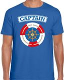Bellatio Decorations Kapitein Blauw Heren Verkleed T-shirt S