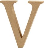 Creative Letter V MDF 13 Cm Bruin
