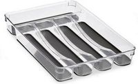 Merkloos Drawer Organizer Grey Transparent Plastic Silicone (23,3 x 4,5 x 32,7 cm)