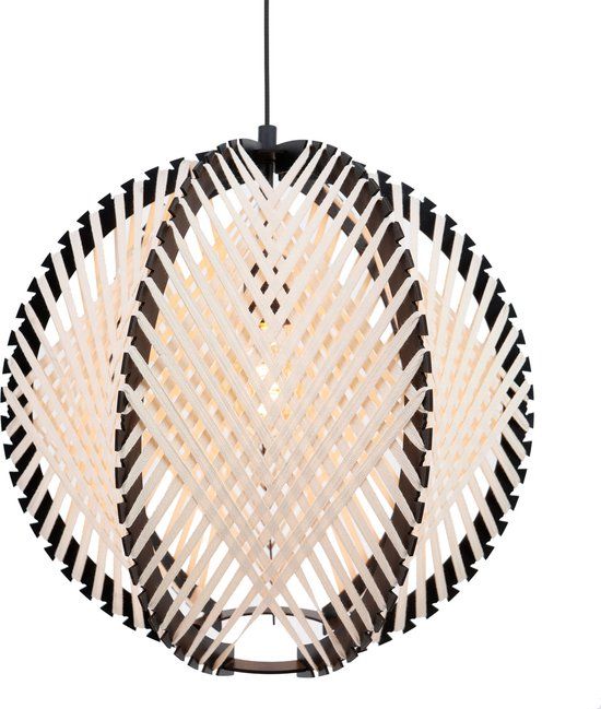 EGLO Waverton Hanglamp - Ø 48 cm - Zwart/Wit - E27 - Textiel