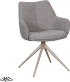 LABEL51 Sawa Eetkamerstoel - Bruin - Royal Stof - Taupe Metaal