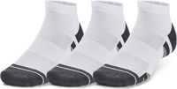 Under Armour UA Performance Tech 3pk Low-WHT Unisex Sportsokken - Wit - Jet Grijs
