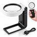 Loupe avec lumière, 30 LED, grossissement 6x/25x, noir