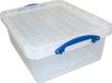 Really Useful Box Opbergdoos 23,5 L, Blauw, Leer, Kunststof Deksel, Rechthoekig, Clipsluiting, Handgrepen, Inclusief Deksel