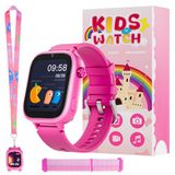 OKYUK 4G Kindersmartwatch, smartwatch voor kinderen, met GPS en telefoon, polshorloge voor jongens en meisjes, met video-telefoongesprek, berichten, schoolmodus, SOS-functie, camera en stappenteller