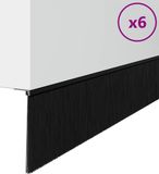 vidaXL - Zelfklevende Deurborstels - 6 stuks - Zwart - 100 cm - Aluminiumlegering