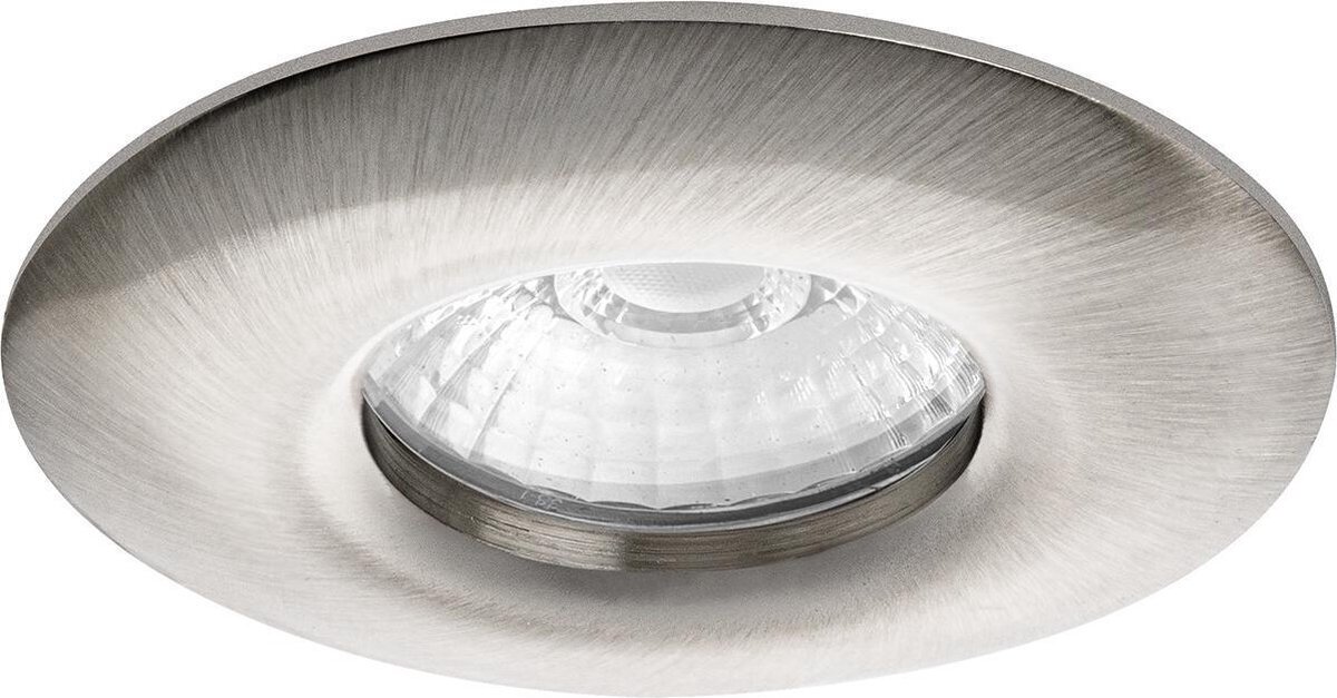 Qualu Spot Armatuur GU10 - Proma Luno Pro - Waterdicht IP65 - Inbouw Rond - Mat Nikkel - Aluminium - Ø82mm