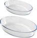 Chef Traiteur Plat à four set 2 pièces - ovale - verre - 0,7 et 2,4L