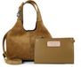 Coccinelle Leren handtas schoudertas C-Easy Handbag Suede Seagrass kaki
