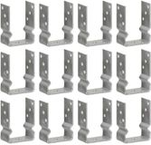 vidaXL Hekankers 12 stuks zilver 10x6x15 cm gegalvaniseerd staal