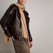 Manfield - Dames - Beige & cognackleurige sjaal - Maat 1