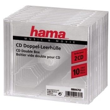 Hama 00044753 CD-doosje Jewel case 2 schijven Transparant (10 stuks)