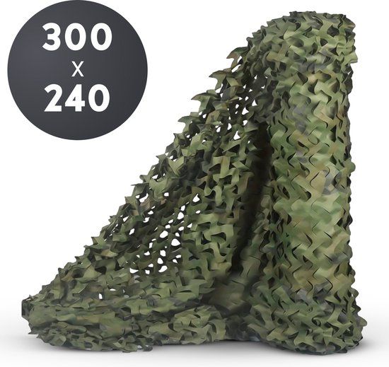 Volcan Camouflagenet 300x240 - Schaduwdoek - Camonet - Voor Optimaal Camouflage Effect - Groen