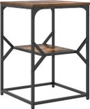 vidaXL Bijzettafel Rook Eiken 41 x 40 x 60 cm Engineered Hout en Staal