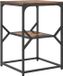 vidaXL Bijzettafel Rook Eiken 41 x 40 x 60 cm Engineered Hout en Staal