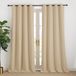NICETOWN Gordijnen, isolerend, koudebescherming, ondoorzichtig, beige, 240 cm lang, ondoorzichtig, gordijnen met ringen, woonkamer, overgordijnen, modern, set van 2, Biscotti beige H 240 x B 140 cm