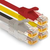 5x 0.25 m 5 kleuren Cat7 Netwerkkabel Ethernet LAN Patchkabel 10 Gbit/s RJ45 Compatibel met Cat6a Cat6 en Cat5e voor router switch pc laptop smart-tv en console