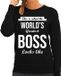 Bellatio Decorations Shoppartners Bv Worlds Greatest Boss/Baas Cadeau Sweater Zwart voor Dames - Verjaardag / Kado Trui M