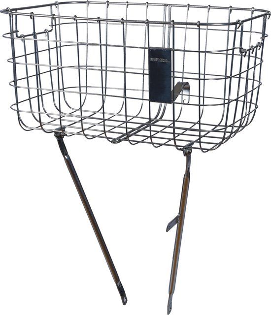 Basil Robin Fietsmand Voor - Zilver - 27L - Metaal - 50x46x23cm