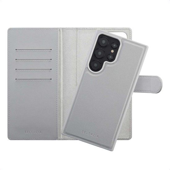 Selencia Olyn Uitneembare Bookcase met MagSafe voor de Samsung Galaxy S24 Ultra - Grijs