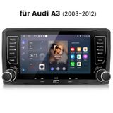 HEXINEX Android Auto multimedia navigatiesysteem voor Audi A3 (2003-2012), 7 inch, 2GB+64GB, Android 15, draadloos, GPS, Wi-Fi, Bluetooth