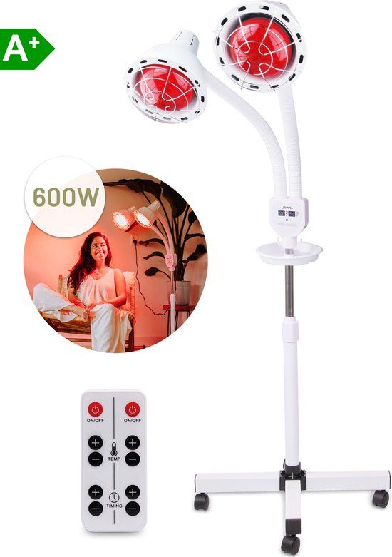 LIROMA 600W Infraroodlamp - Timer - Spieren en Gewrichten - Rood Licht Therapie