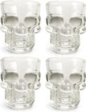 Kikkerland Shotglas - Set van 4 - 45ML - Vaatwasmachinebestendig - In een schedel design