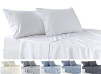 Todocama 4-delige beddengoedset, hoeslaken, dekbedovertrek, 2 kussenslopen, 50 x 80 cm, voor bedden met 90-90 x 190/200 cm, wit