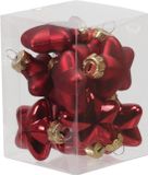 Othmar Decorations Kerstornamenten - sterren - 12x st - rood - 4 cm - glas - kerstversiering