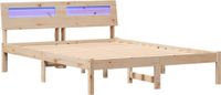 vidaXL Bedframe met hoofdeinde Bruin 120 x 200 cm Massief grenenhout