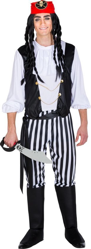 Tectake dressforfun - Herenkostuum piraat Captain Stijfbeen M - verkleedkleding kostuum halloween verkleden feestkleding carnavalskleding carnaval feestkledij partykleding - 300697