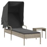 VidaXL Fauteuil de jardin rembourré polyrotin, acier gris