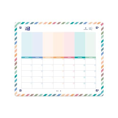 Oxford Magnetische weekplanner/maandplanner met 3 viltstiften en magneetset, Colorblock-collectie