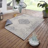 Northrugs bougari Binnen en buiten omkeerbaar tapijt Cebu blauw crème, 120x170 cm