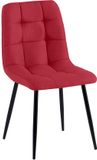 CLP Antibes Eetkamerstoel - Zonder armleuning - Metaal frame - Stof/rood