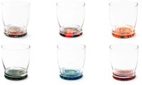 Excelsa Aboriginal Set van 6 glazen met gedecoreerde bodem, 340 ml, diameter 8 cm, glas