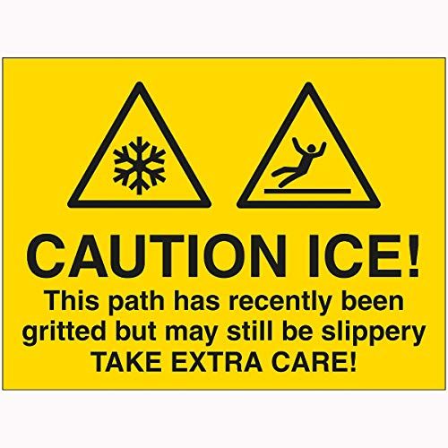 V Safety Caution Ice This Path Has Recently Been Gritted Sign 600mm x 450mm