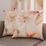 PETTI Artigiani Italiani - Paar kussenslopen 35 x 35 cm, van microvezel, decoratief kussen voor slaapkamer, bank, woonkamer, set van 2 kussenslopen, bloemenpatroon 3, 100% Made in Italy