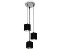 B.K.Licht Hanglamp Metaal Textiel 3 Lichtpunten E14 Zilver-Zwart